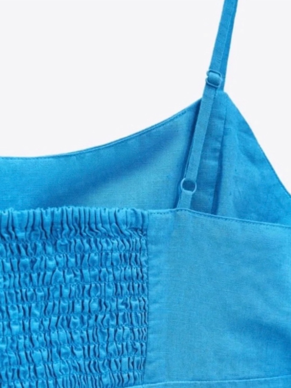 Zara Electric Blue Spaghetti-Strap Midi Dress with Side Slit - Picture 2 of 9